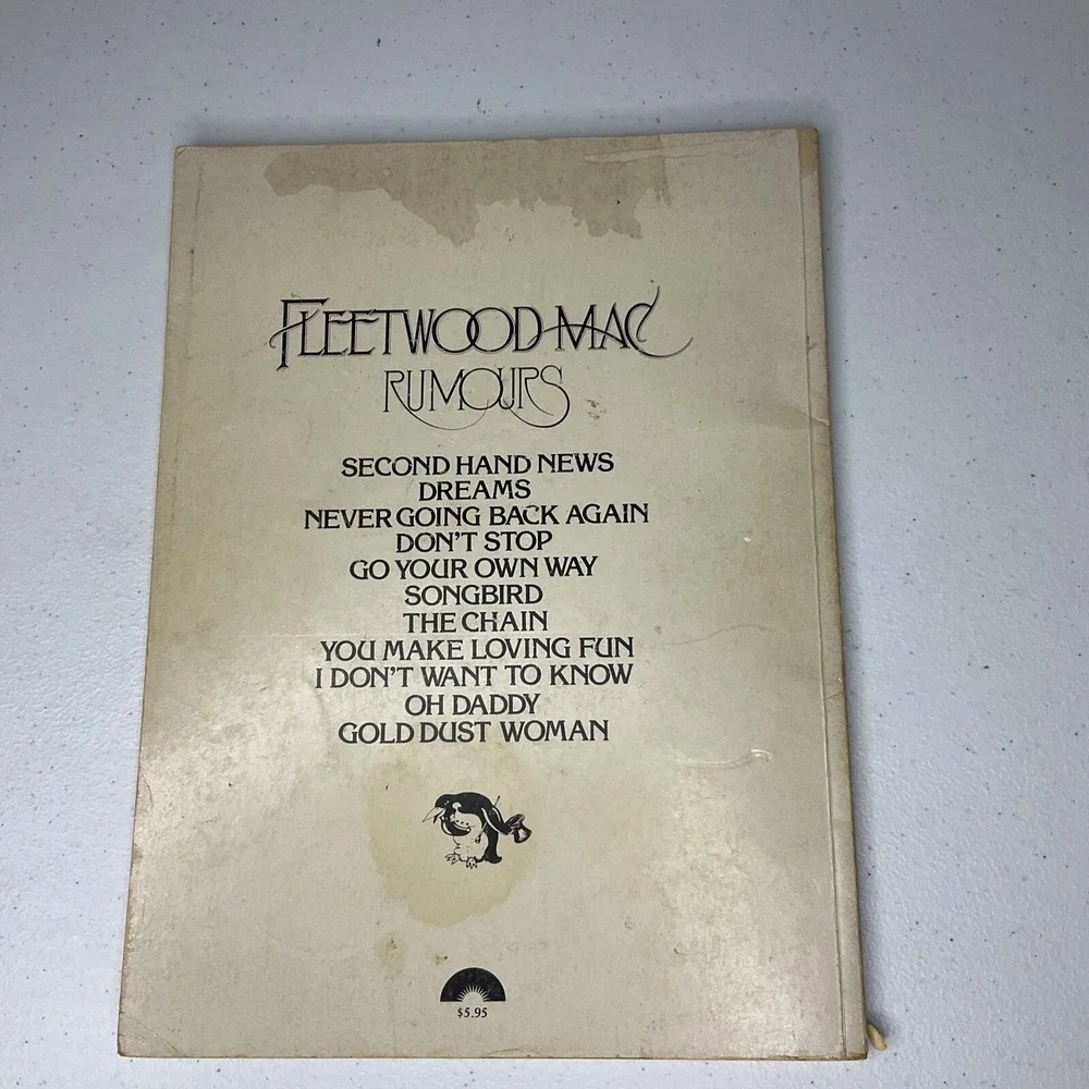 Fleetwood Mac Book Rumours 1977 songbook piano Vocal Chords Sheet Music